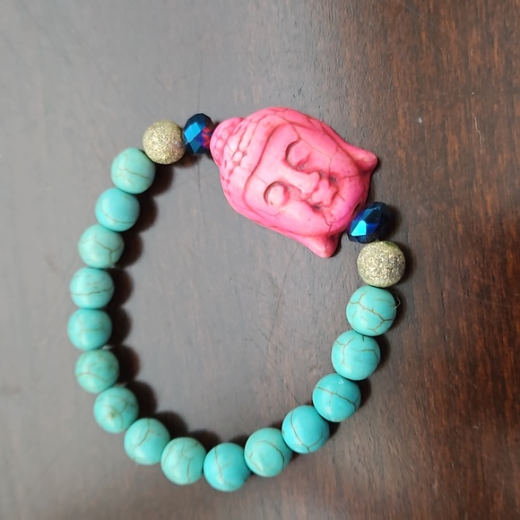 Turquoise Mala bead bracelet set - Picture 3 of 4